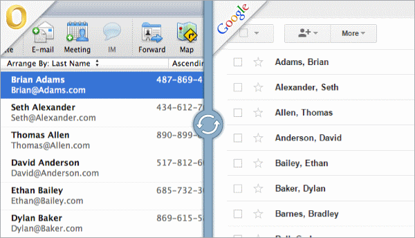 sync google contacts with outlook for mac